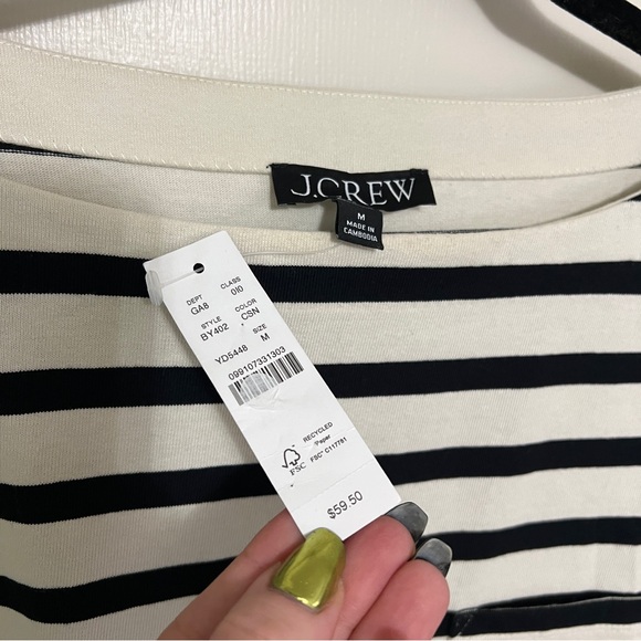 NWT Jcrew Boatneck Mariner Stripe Muscle T-shirt M - Picture 6 of 10